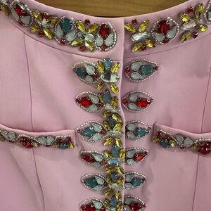 Pink Jacket and pants  with Colorful Gem Embellishments